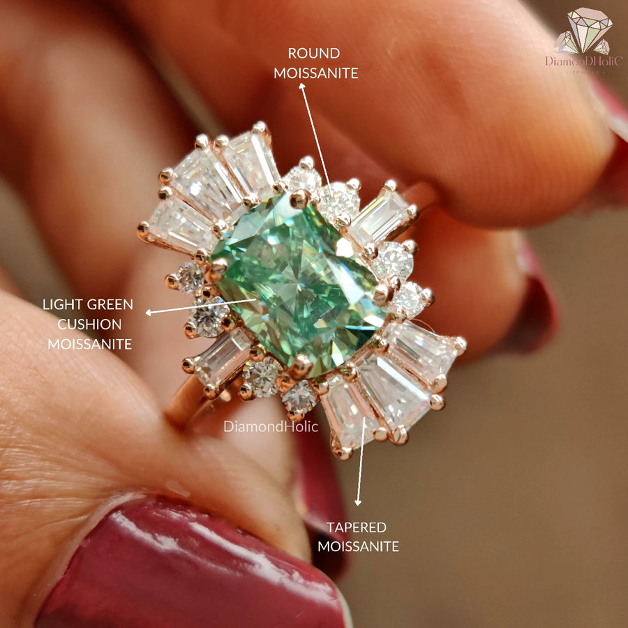 Cushion Cut Halo Engagement Ring