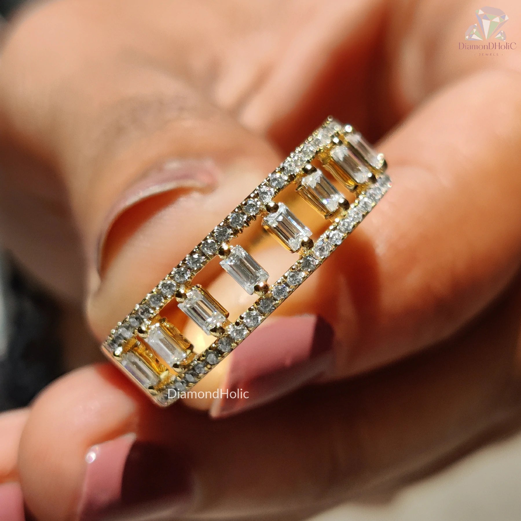 Elegant Bridal Ring | Unique Diamond Design | Moissanite Shine