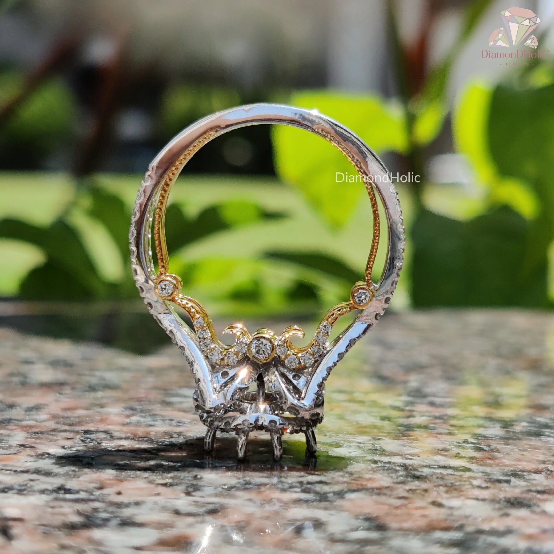 Vintage semi mount ring | Stylish semi mount ring | Moissanite diamond ring