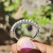 Round Moissanite Band | Elegant Bridal Ring | Dainty Diamond Shine