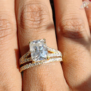 Radiant cut engagement ring set | Beautiful wedding set | Radiant cut moissanite wedding ring