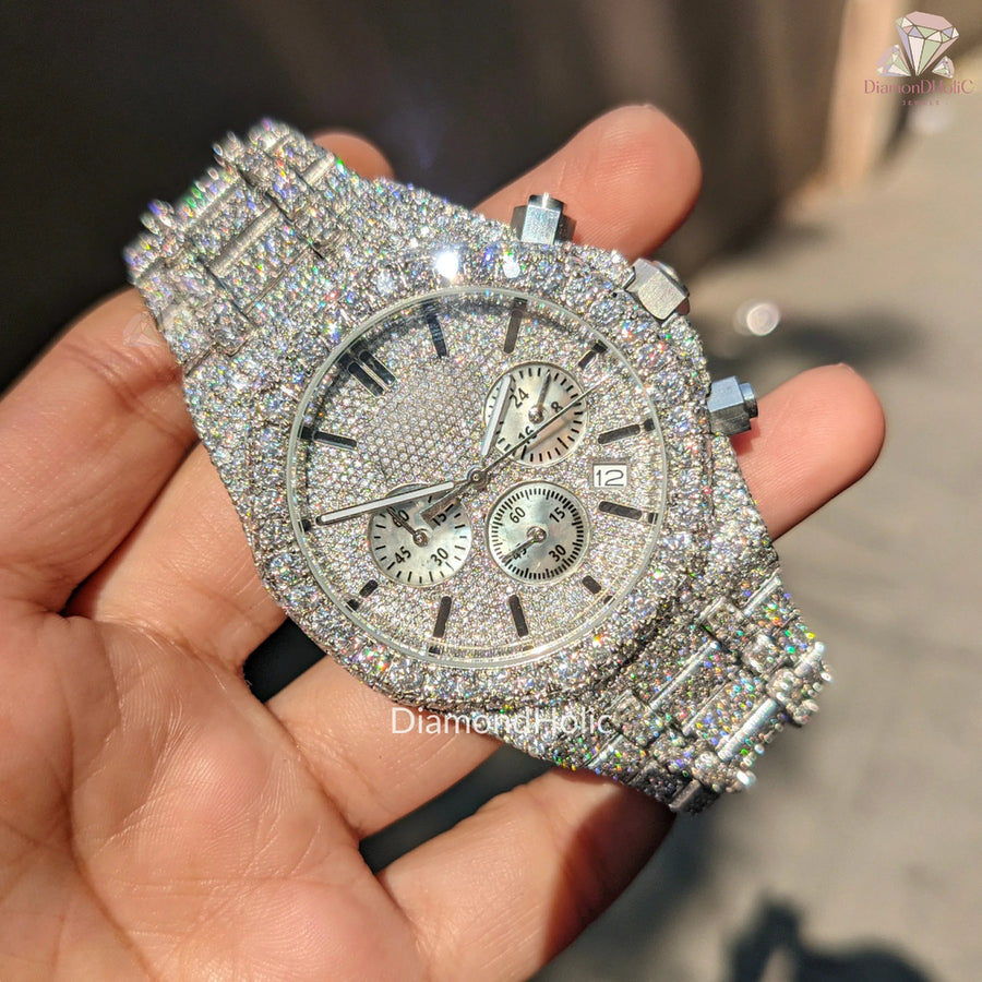 Round Moissanite Men’s Watch