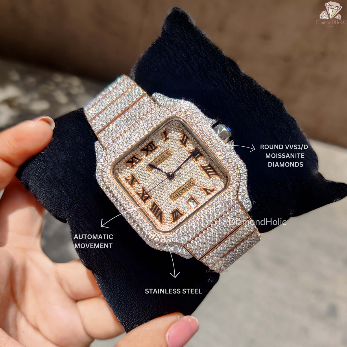 Two-Tone Moissanite Watch