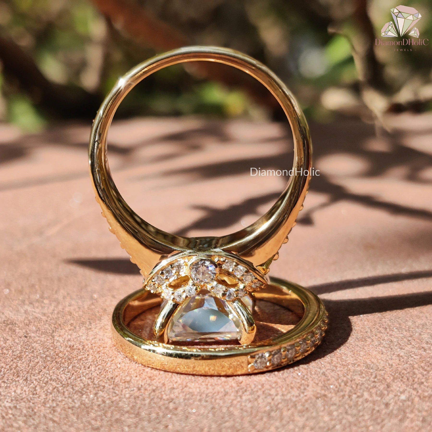 Radiant Cut Solitaire | Moissanite Wedding Ring | Gold Ring Set