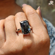 Grey Moissanite Diamond Engagement Ring