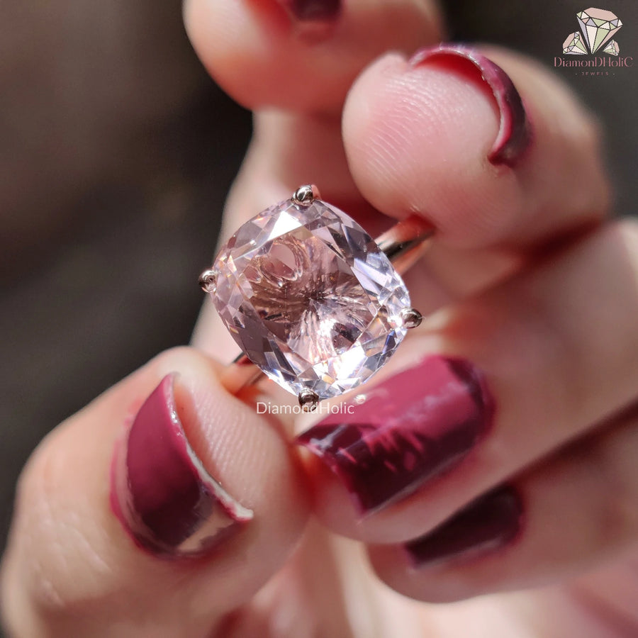 Morganite Cushion Cut Ring