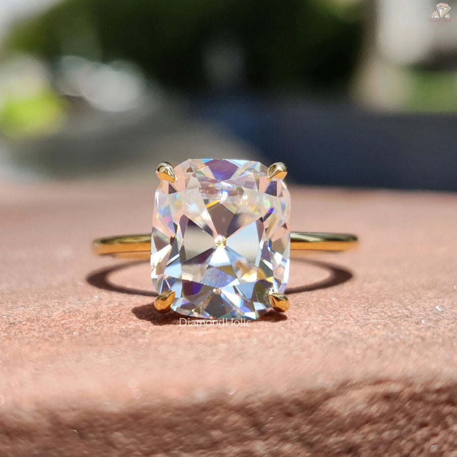 Elegant Promise Band | Cushion Moissanite | Romantic Gift Idea