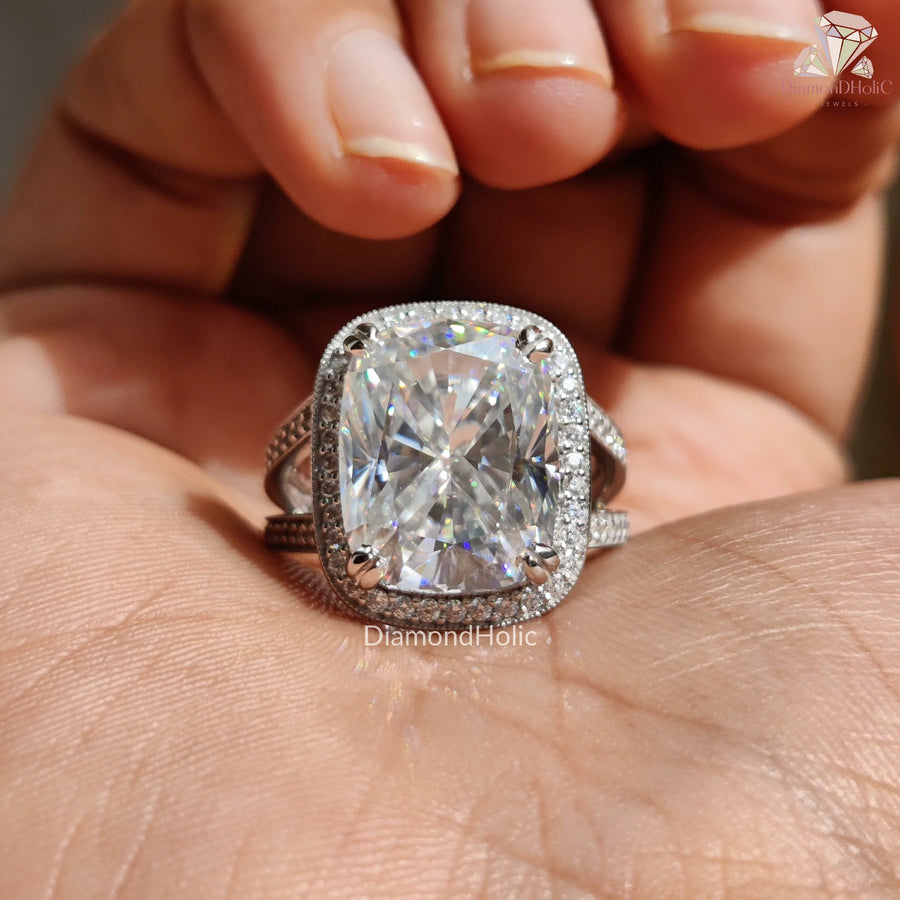 Cushion Moissanite Vintage Ring