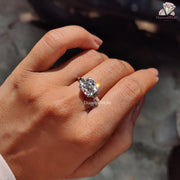 Three Stone Asscher Cut Moissanite Bridal Ring – Elegant Two Prong Setting
