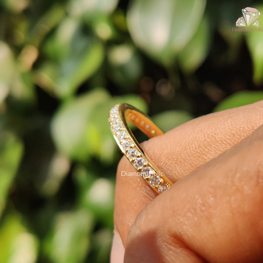 Diamond Eternity Ring | Round Moissanite Band | For Her Always