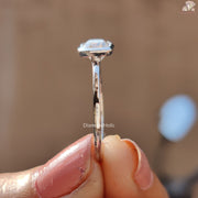 Old European Cut Moissanite Ring – Cushion Cut Solitaire with Bezel Setting