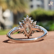 Art Deco Engagement Ring | Moissanite Marquise | 1 Ct Diamond Look