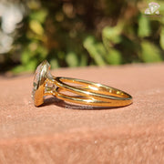 oval bezel ring | moissanite solitaire | gold statement ring
