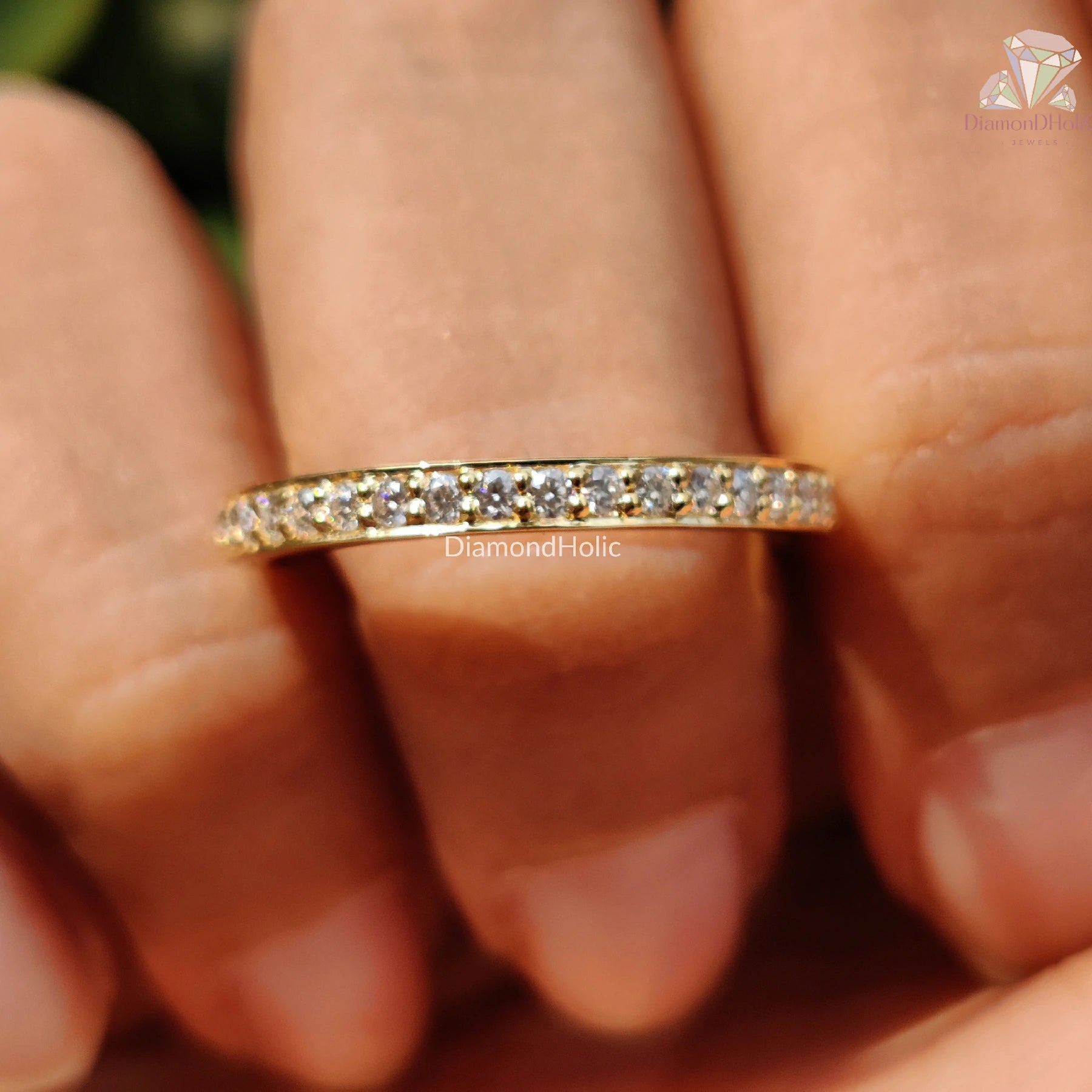 Full Eternity Band | Round Cut Ring | Moissanite Wedding Style
