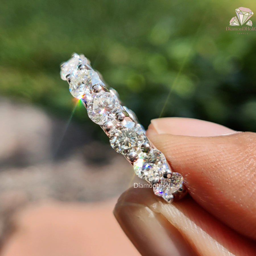 Eternity Diamond Ring | Moissanite for Her | Round Cut Beauty