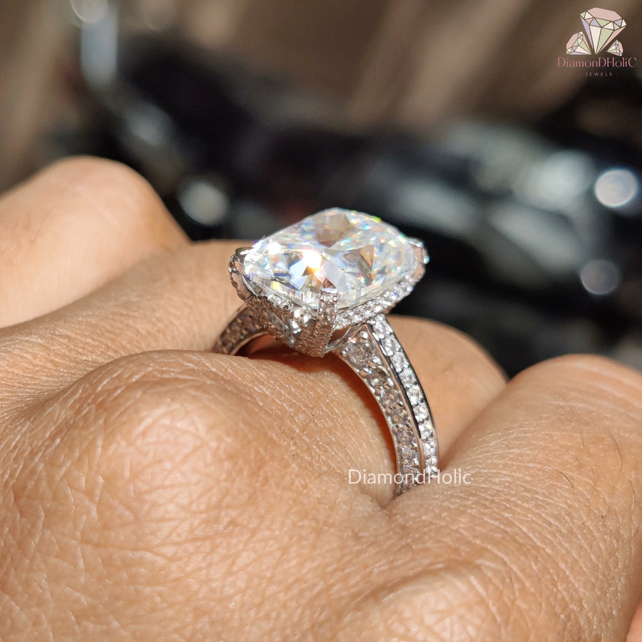 Pave Setting Moissanite Ring
