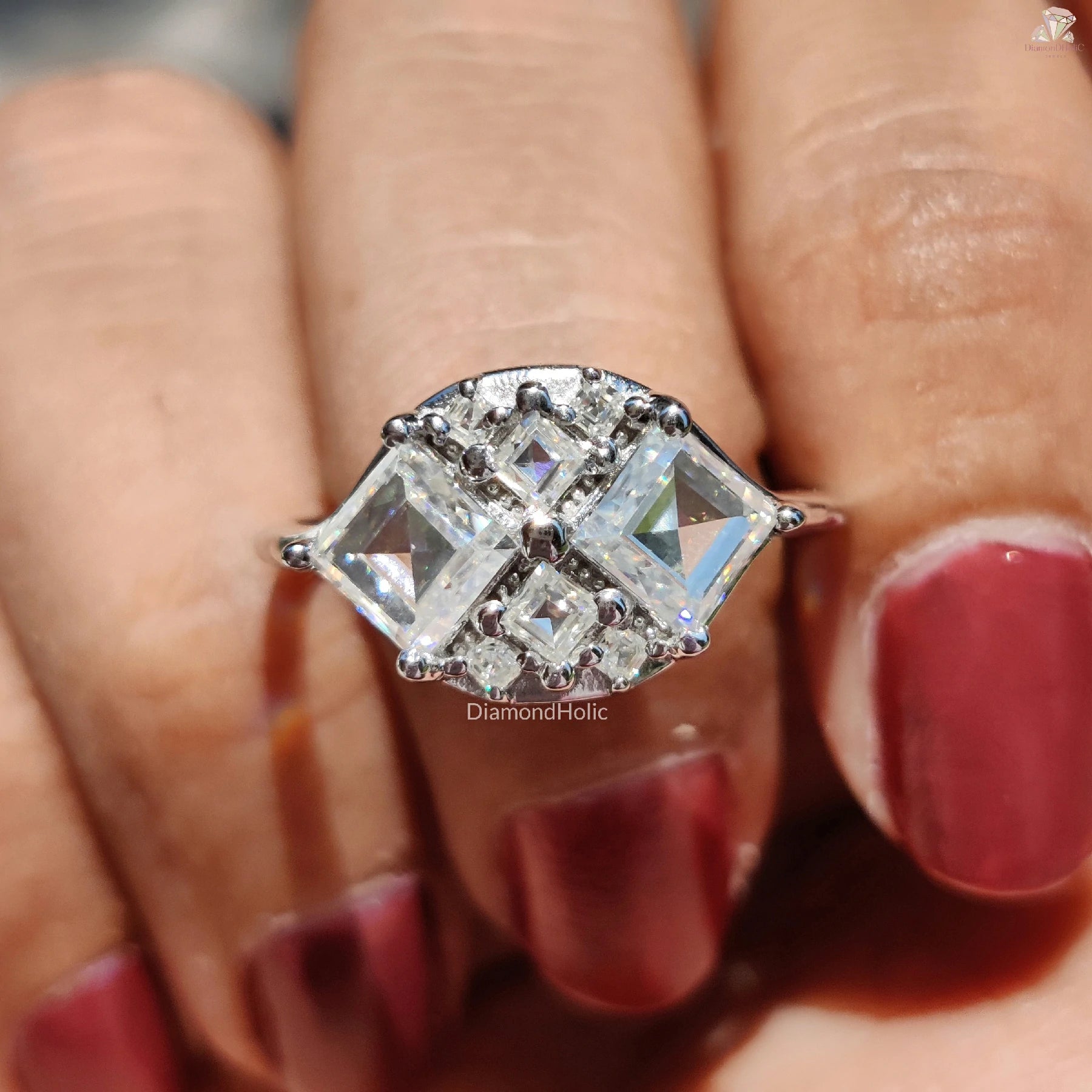 Love Ring with Dual Cuts | Princess & Asscher Moissanite | Engagement Perfection