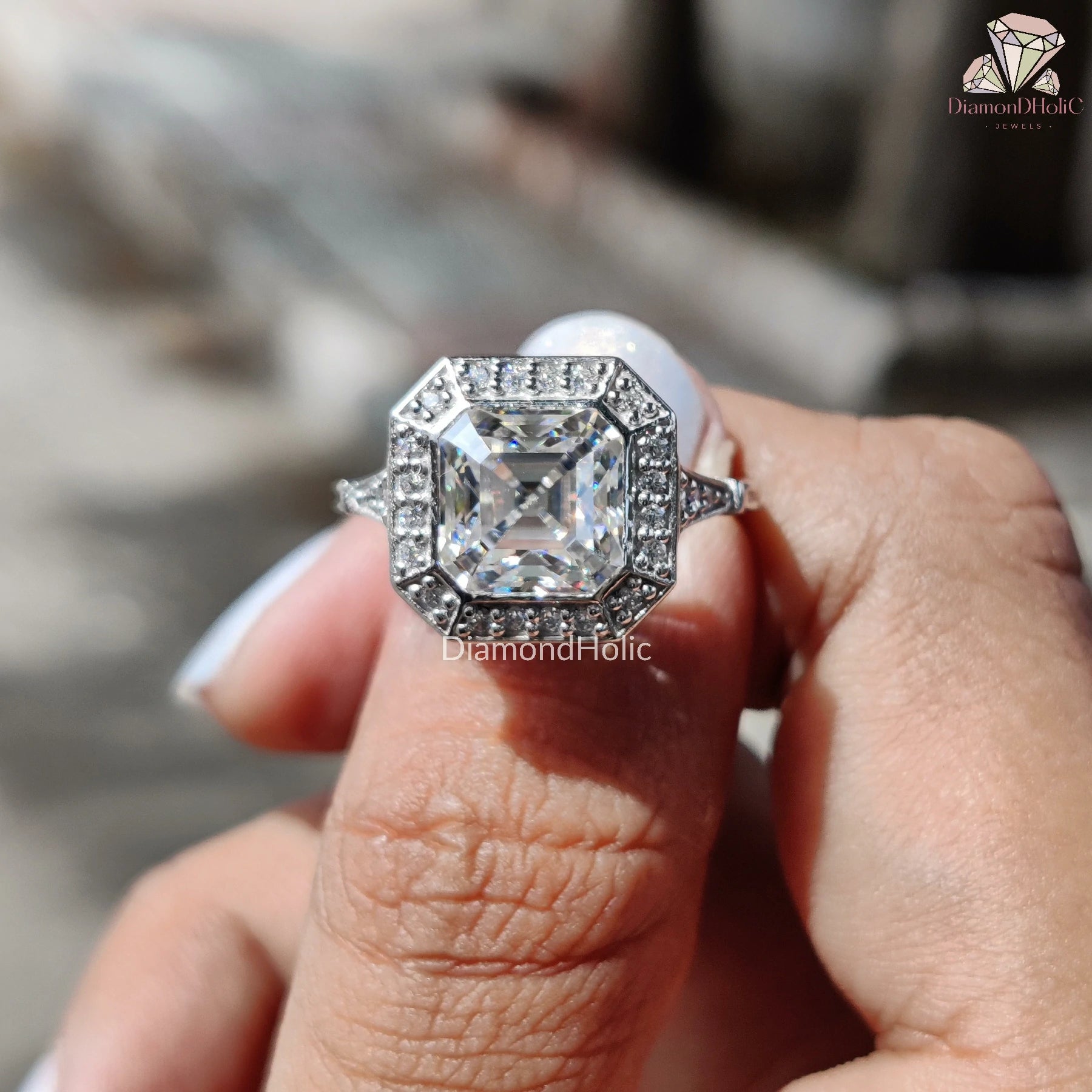Handmade Moissanite Wedding Ring