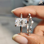 Moissanite Diamond Ring | Half Eternity Band | Engagement Ring