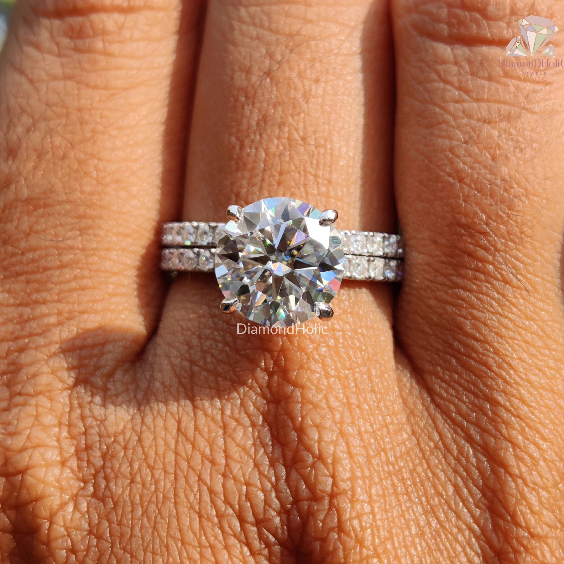 A Sparkle with a Twist | Half Eternity Moissanite | Round Cut Band