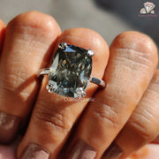 Elongated Cushion Moissanite Ring