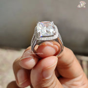 Halo Split Shank Engagement Ring