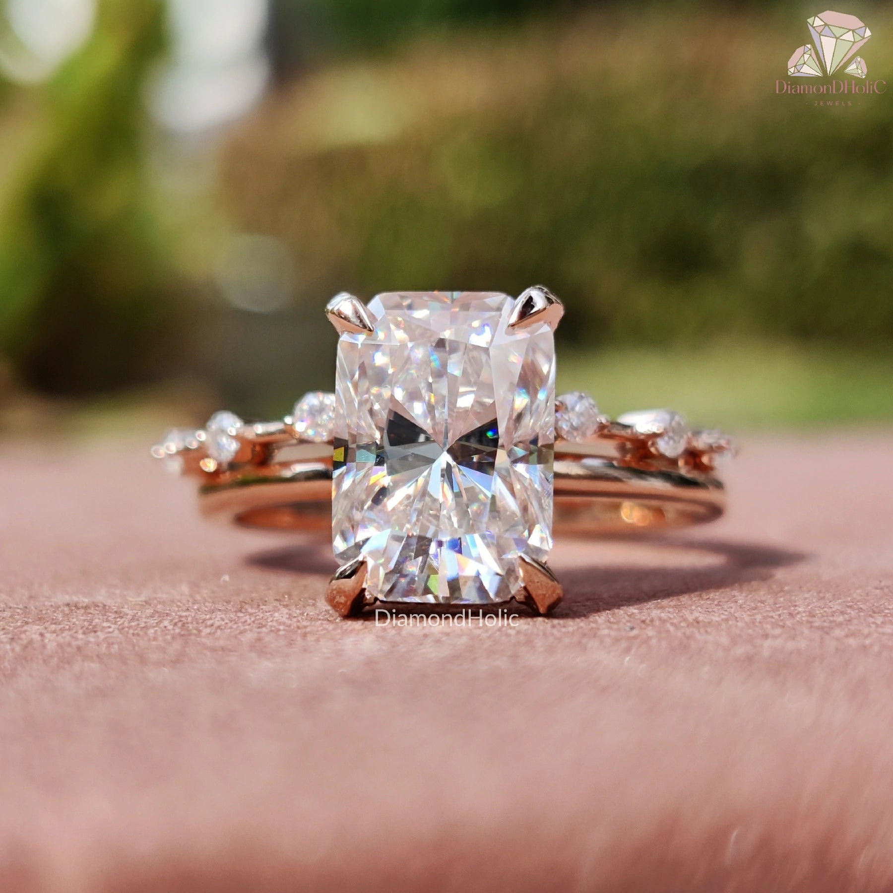 Moissanite Engagement Ring | Wedding Set | Solitaire Ring