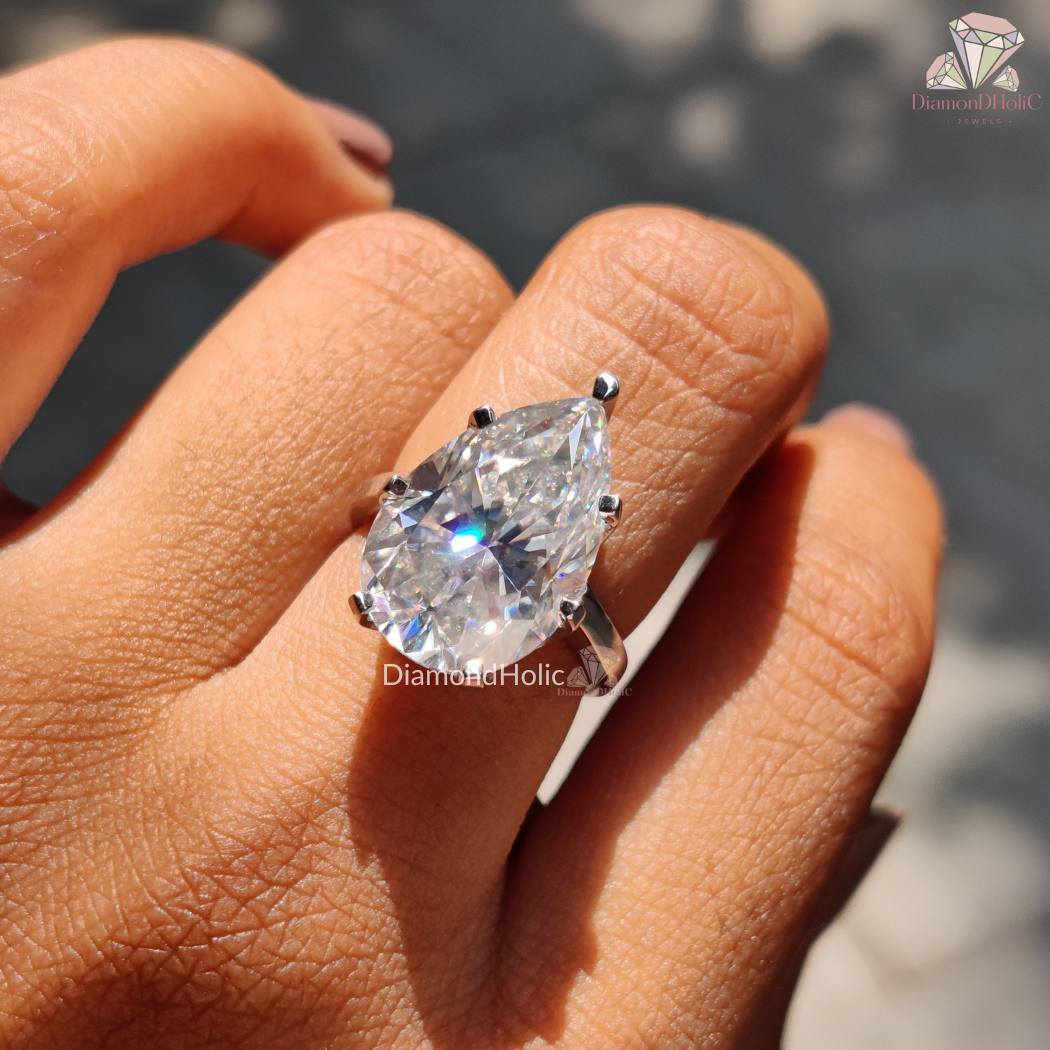 Pear Cut Moissanite Ring