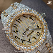 Men’s Luxury Watch – Two-Tone, Halo Studded, Automatic Movement