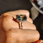 Unique Elongated Moissanite Ring