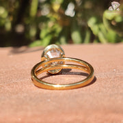oval cut moissanite | gold solitaire ring | bezel moissanite jewelry