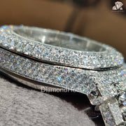 Iced Out White Dial Men’s Watch