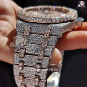 Iced Out Two Tone Watch for Men