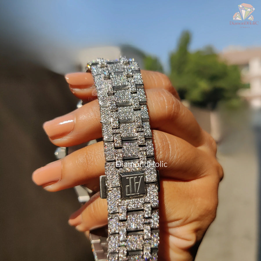 Moissanite Three Sub Dial Watch