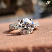 Brilliant Yet Subtle | Round Cut Moissanite | Wedding Band Magic