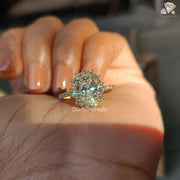 Elegant Diamond Halo Bridal Band | Timeless Oval Cut Bridal Ring | Stunning Lab Diamond Wedding Band