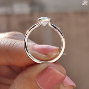 Old European Cut Moissanite Ring – Cushion Cut Solitaire with Bezel Setting