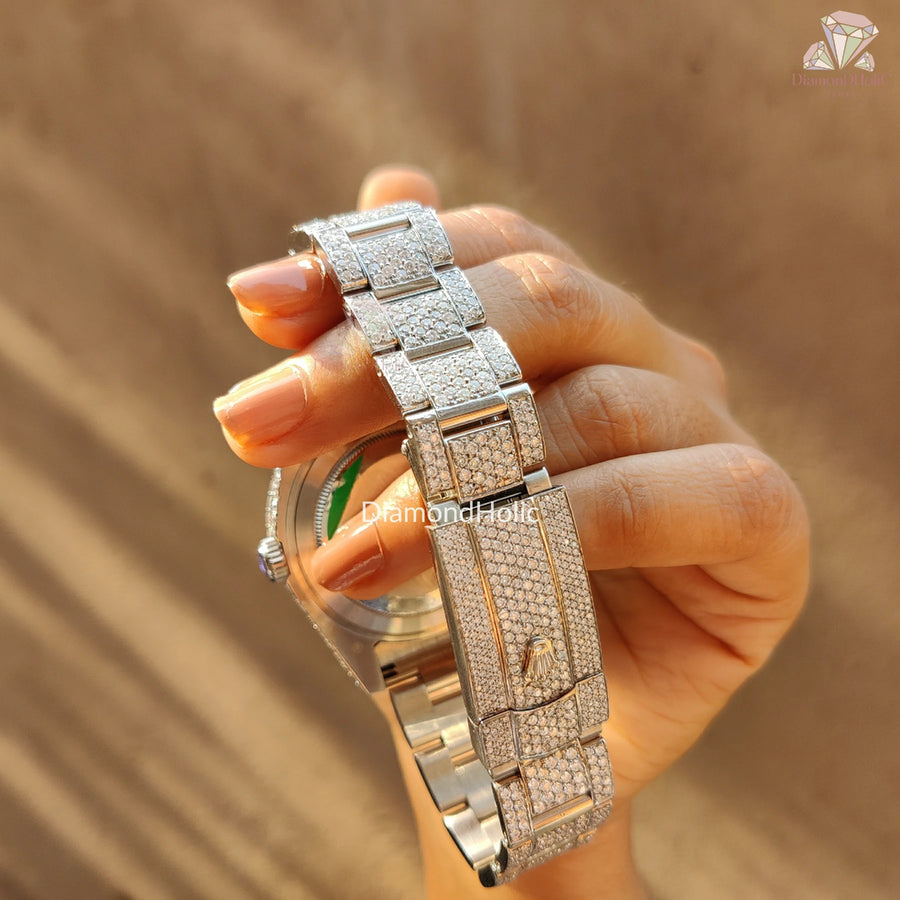 Fully Iced Out Moissanite Watch