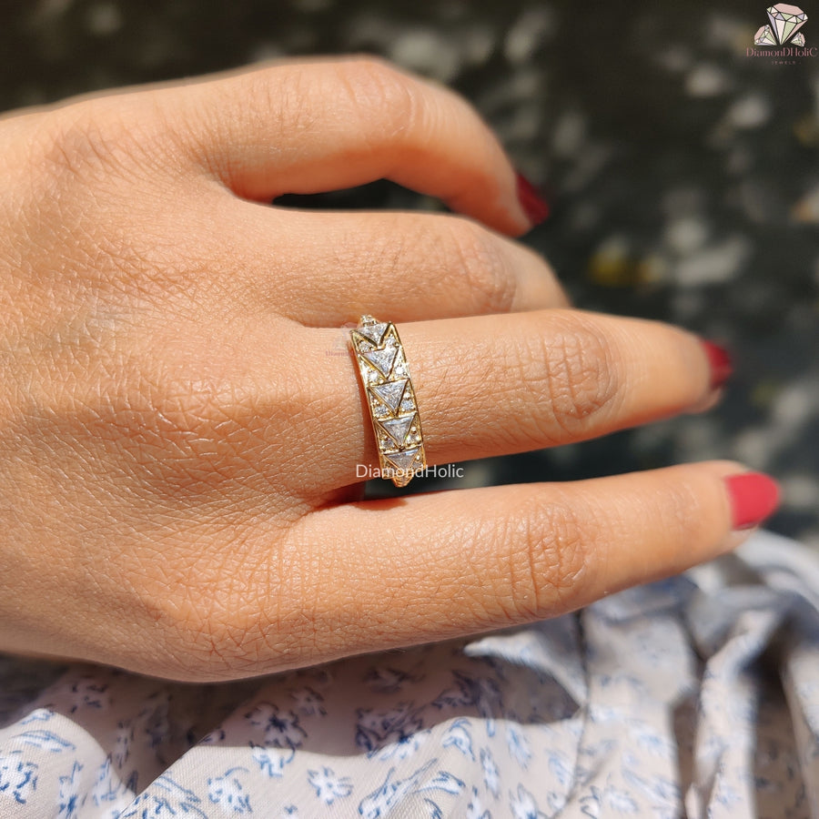 Custom Moissanite Wedding Band