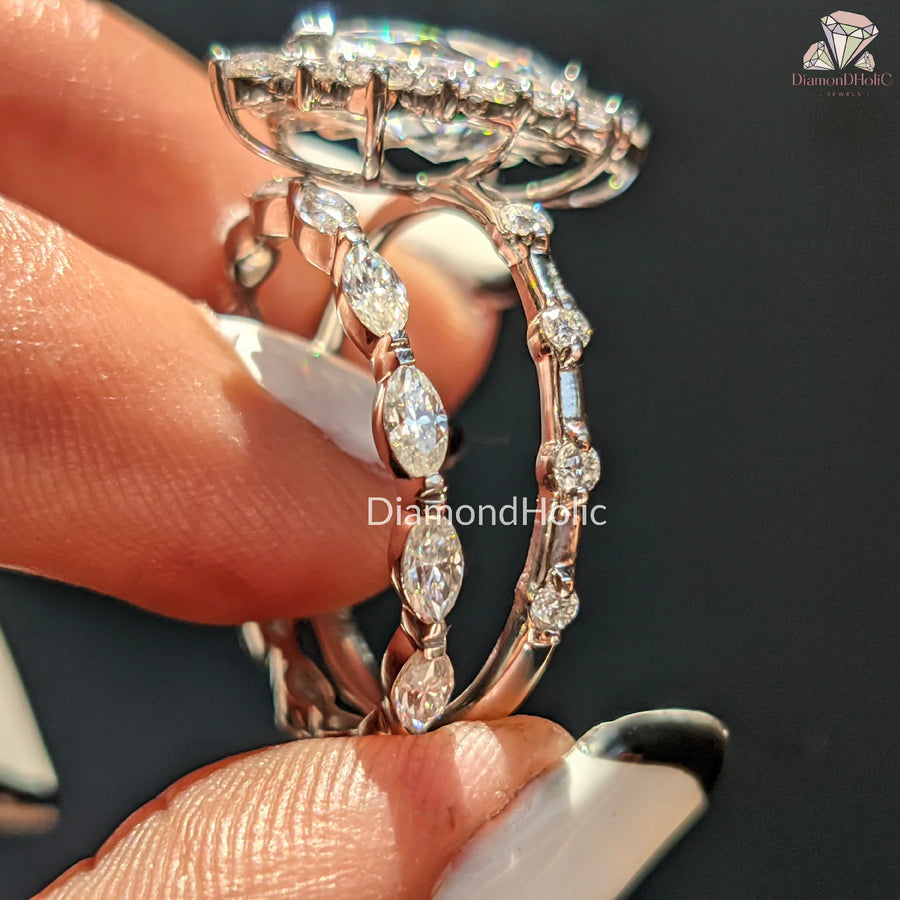 luxury moissanite ring | wedding ring duo | moissanite sparkle ring