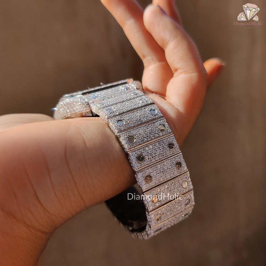 Full White Studded Diamond Watch