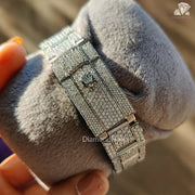 White Dial Iced Out Watch