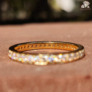 Round Cut Moissanite | Eternity Wedding Ring | Dainty Diamond Band