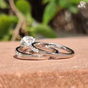 Romance in Half Circle | Moissanite Half Band | Round Cut Shine