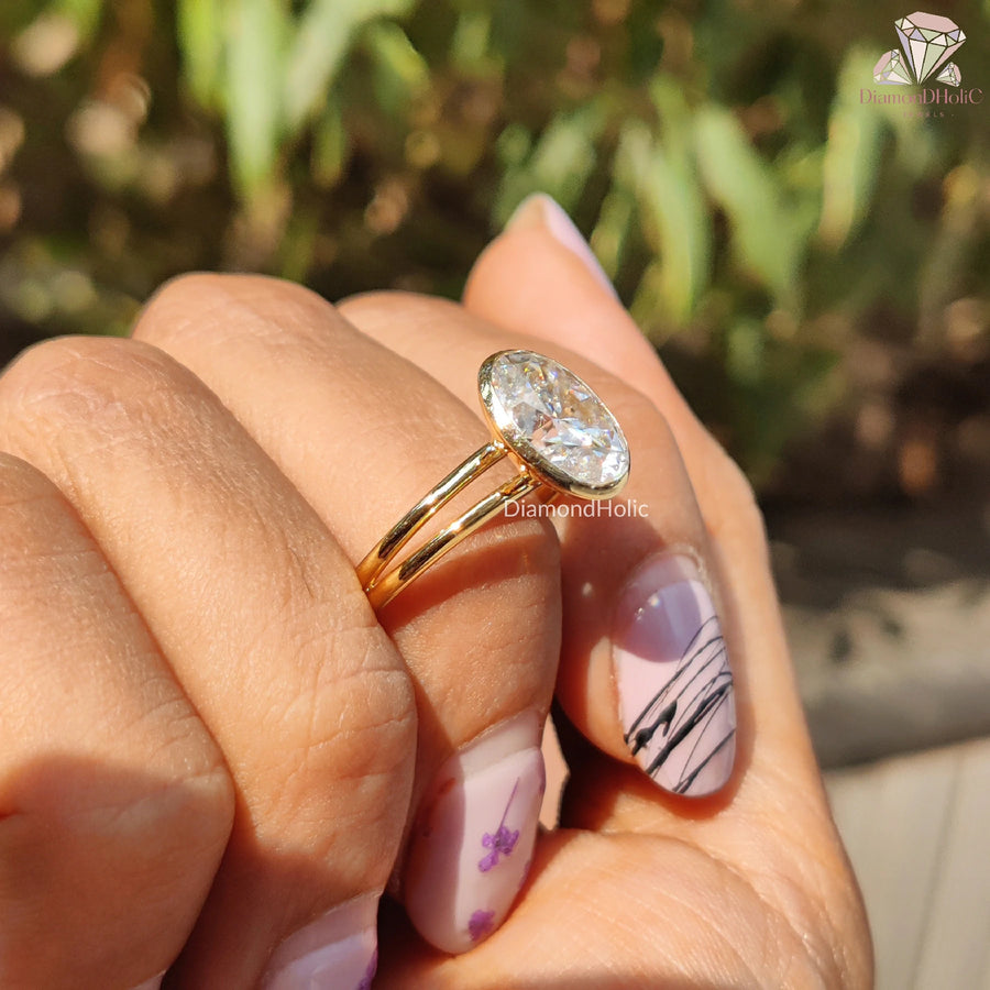 unique moissanite ring | handmade gold ring | sustainable bridal ring