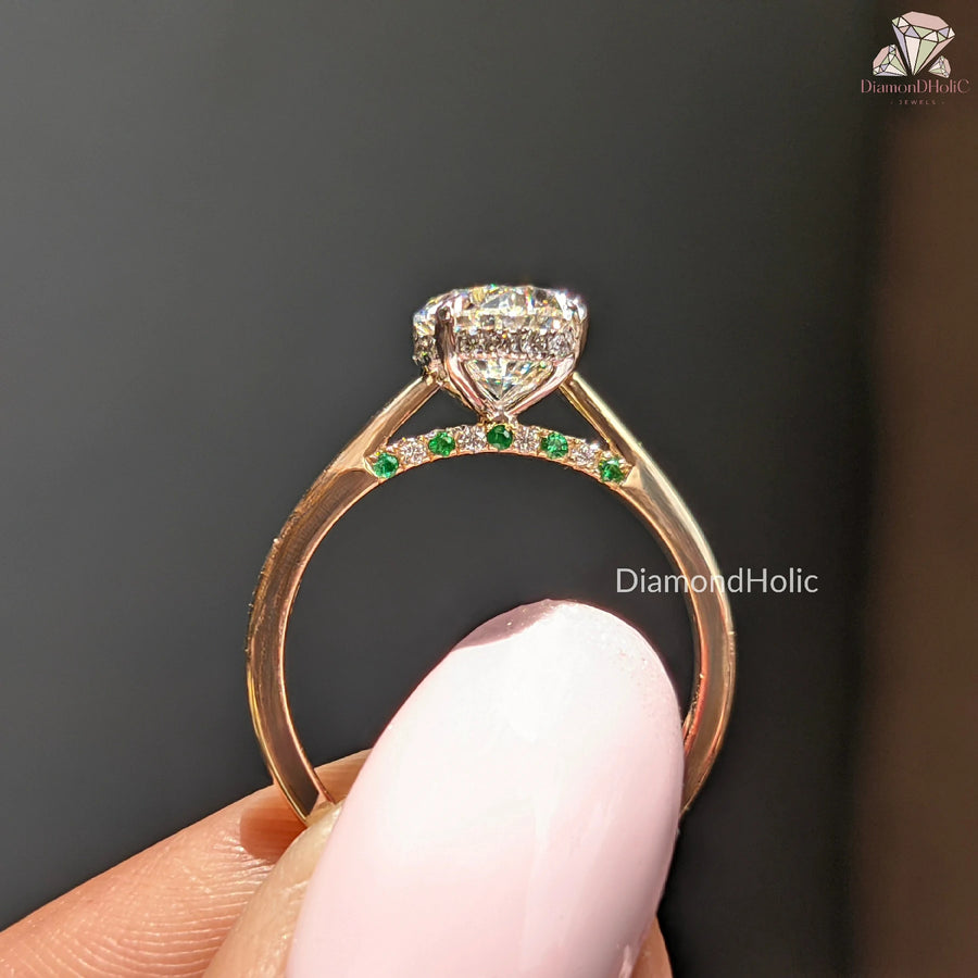 lab diamond gold ring | dainty solitaire ring | handmade diamond ring