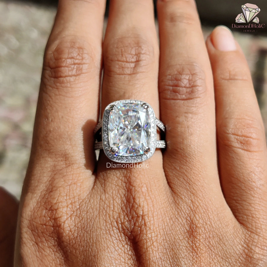 Cushion Cut Moissanite Engagement