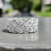 Luxury Bridal Wedding Jewelry | Custom Moissanite Eternity Ring | Minimalist Wedding Band for Women