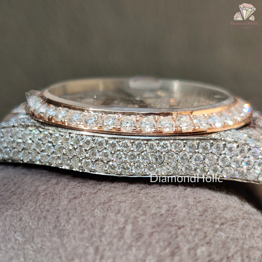 Moissanite Day Date Men’s Watch