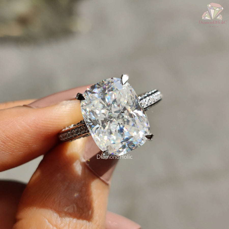 Cushion Cut Pave Ring Design